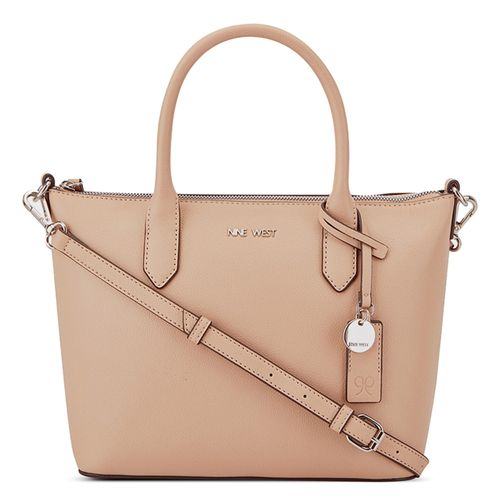 Cartera satchel Nine West Violla color nude para mujer