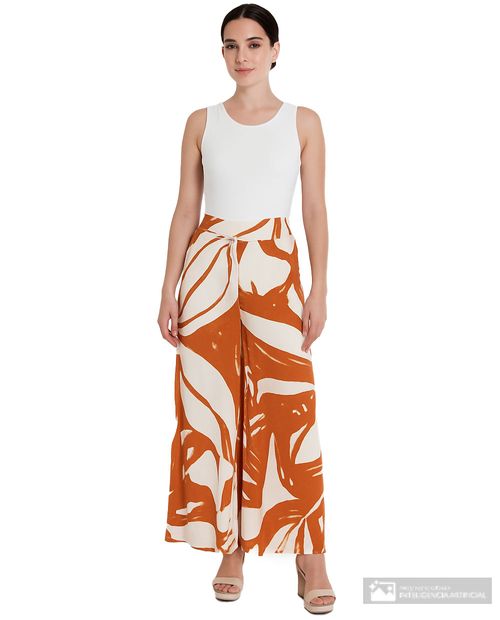 Pantalon Sabrina wide leg estampado de cintura alta para mujer